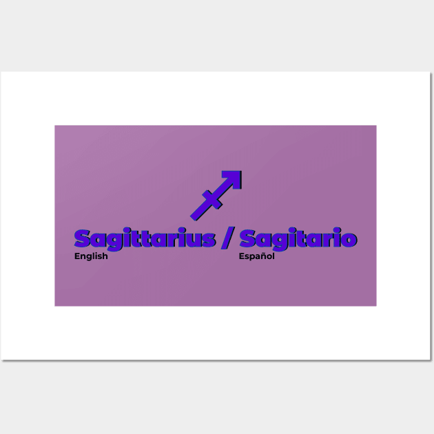 Sagittarius Power Color- Purple & Blue Wall Art by MiamiTees305